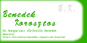 benedek korosztos business card